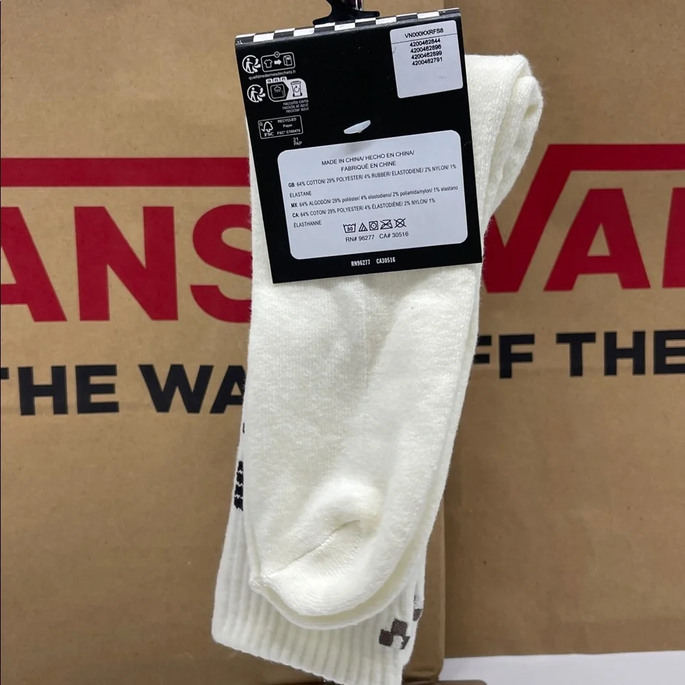 Vans Designer Logo Sport Skater Surfer Crew Cut Socks Vans Skate Clay (1 pair)